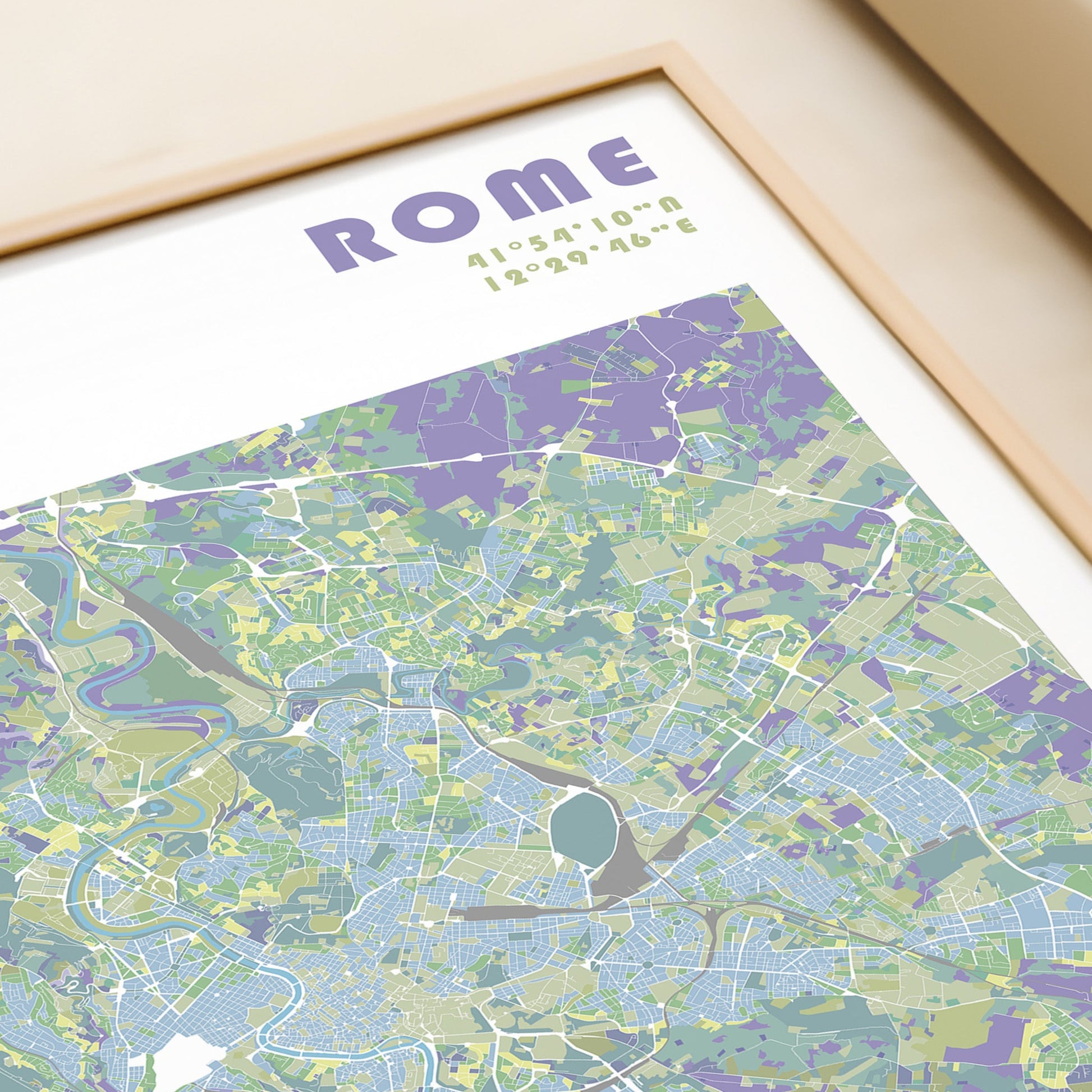 Rome travel map print.