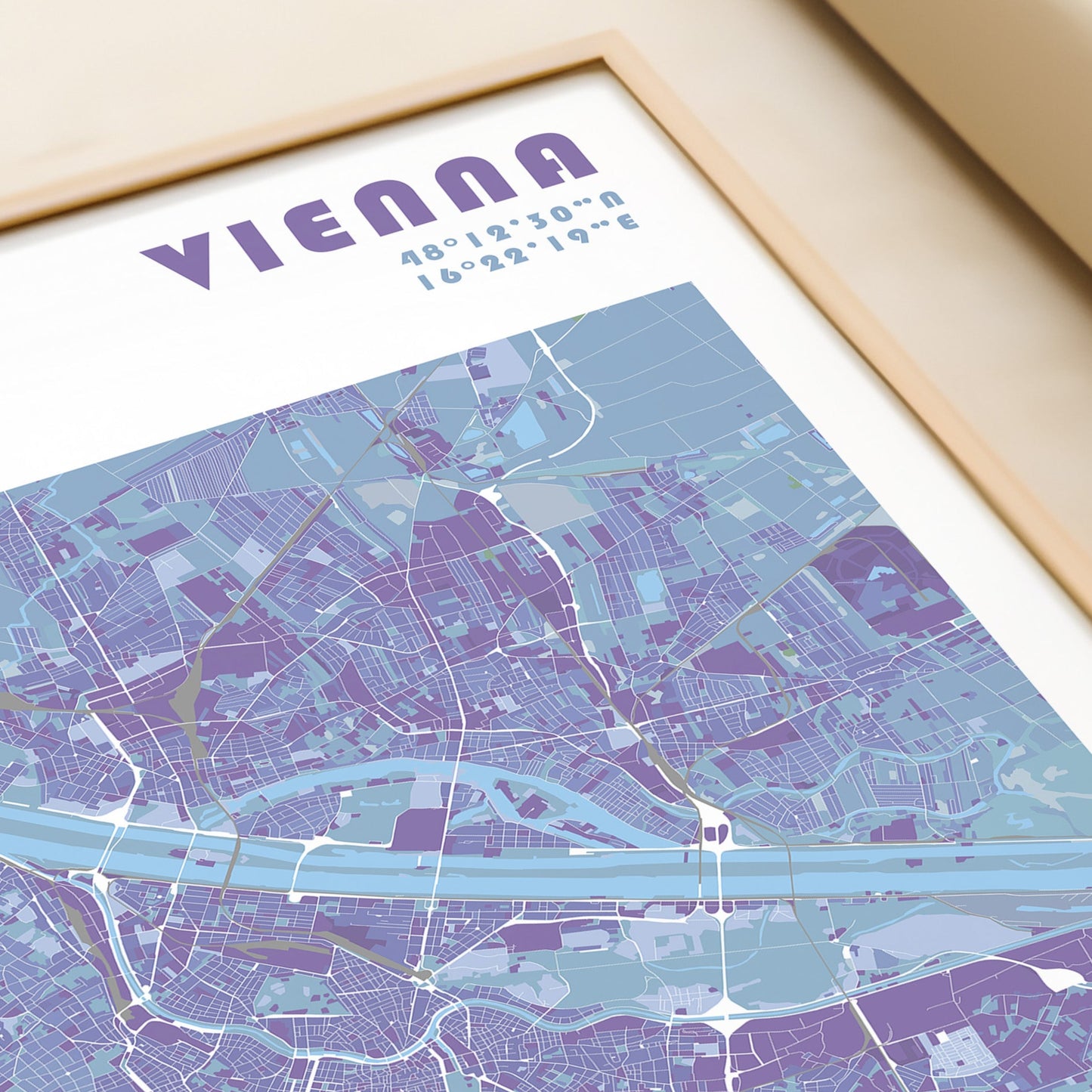 Vienna travel map poster.