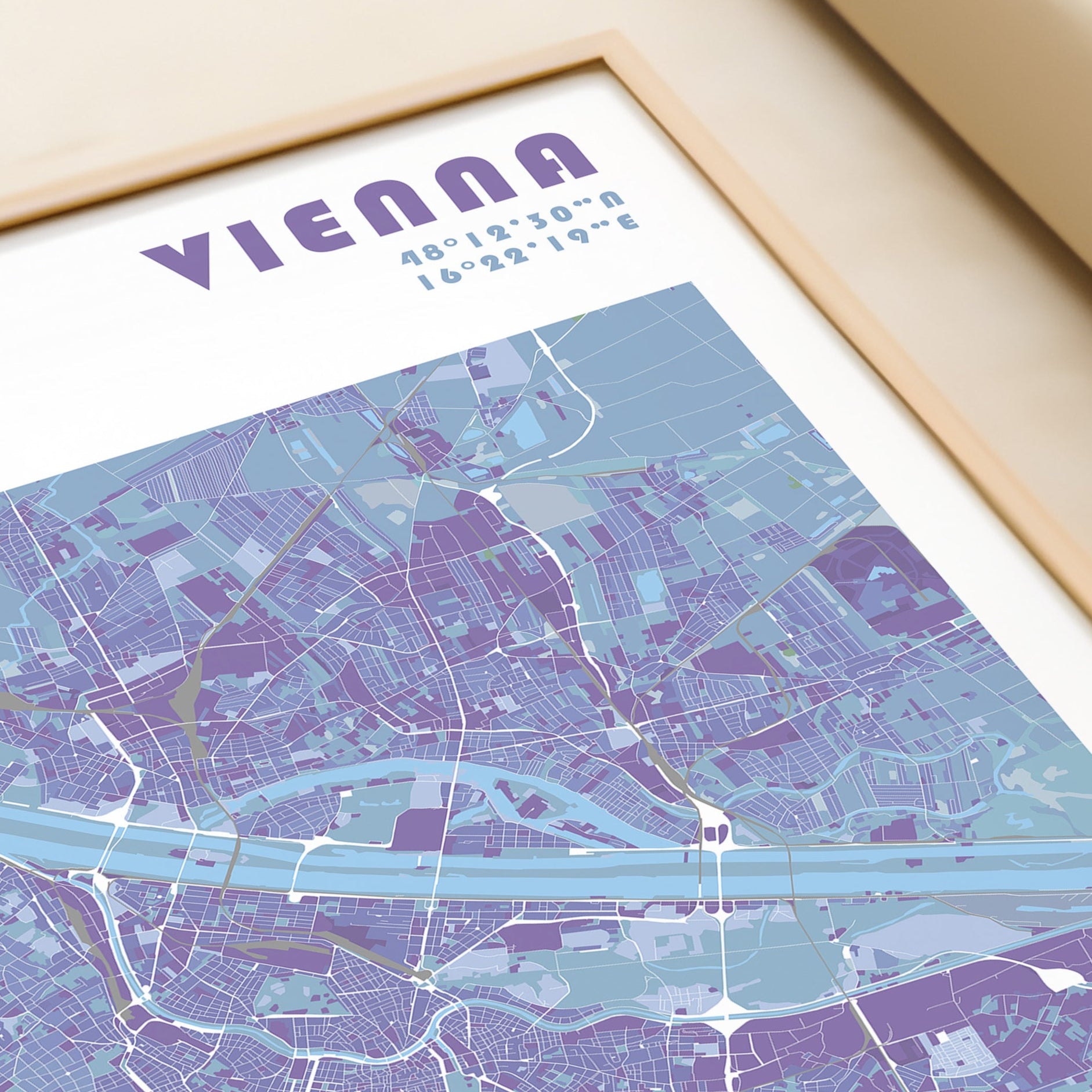 Vienna travel map poster.