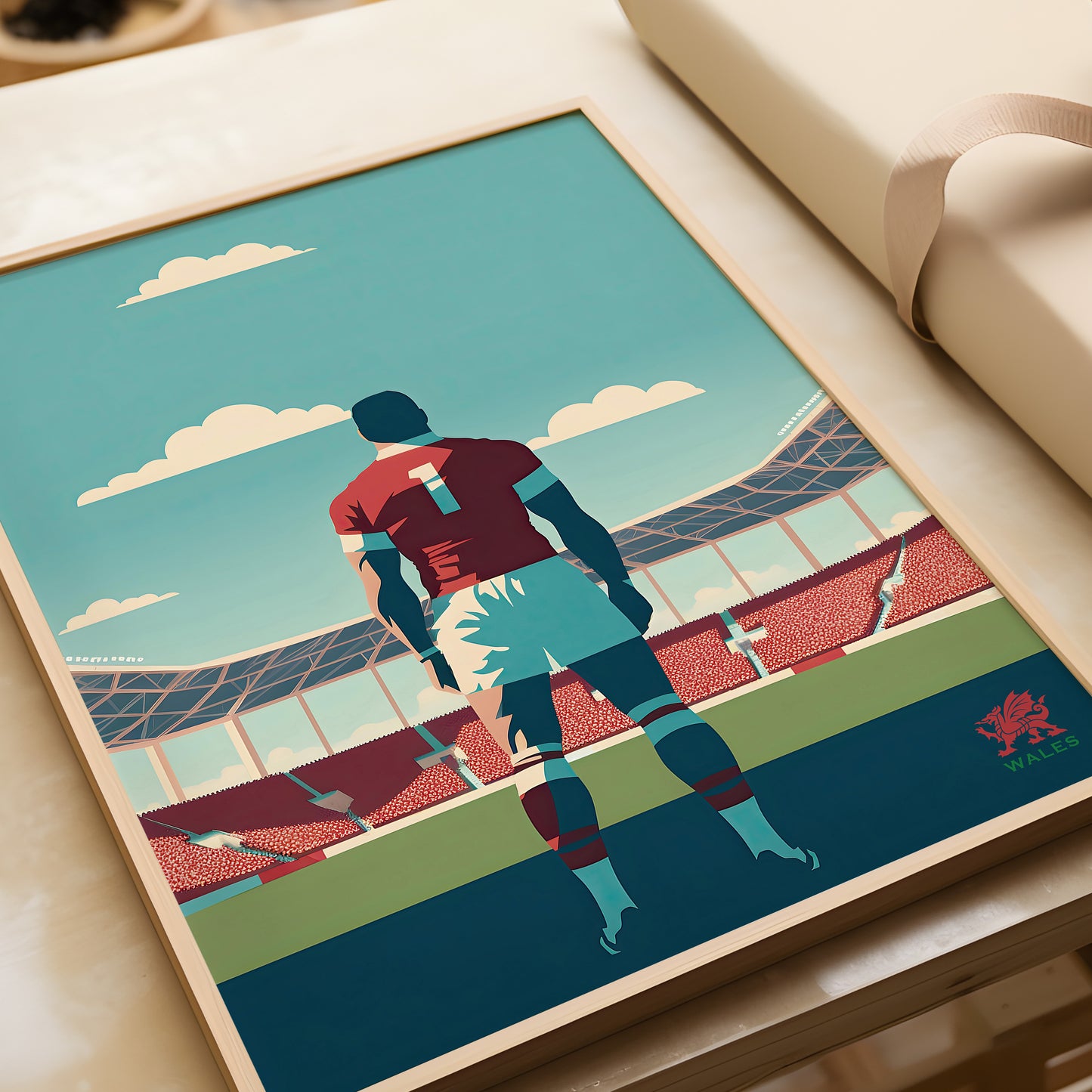 Welsh rugby wall art print.