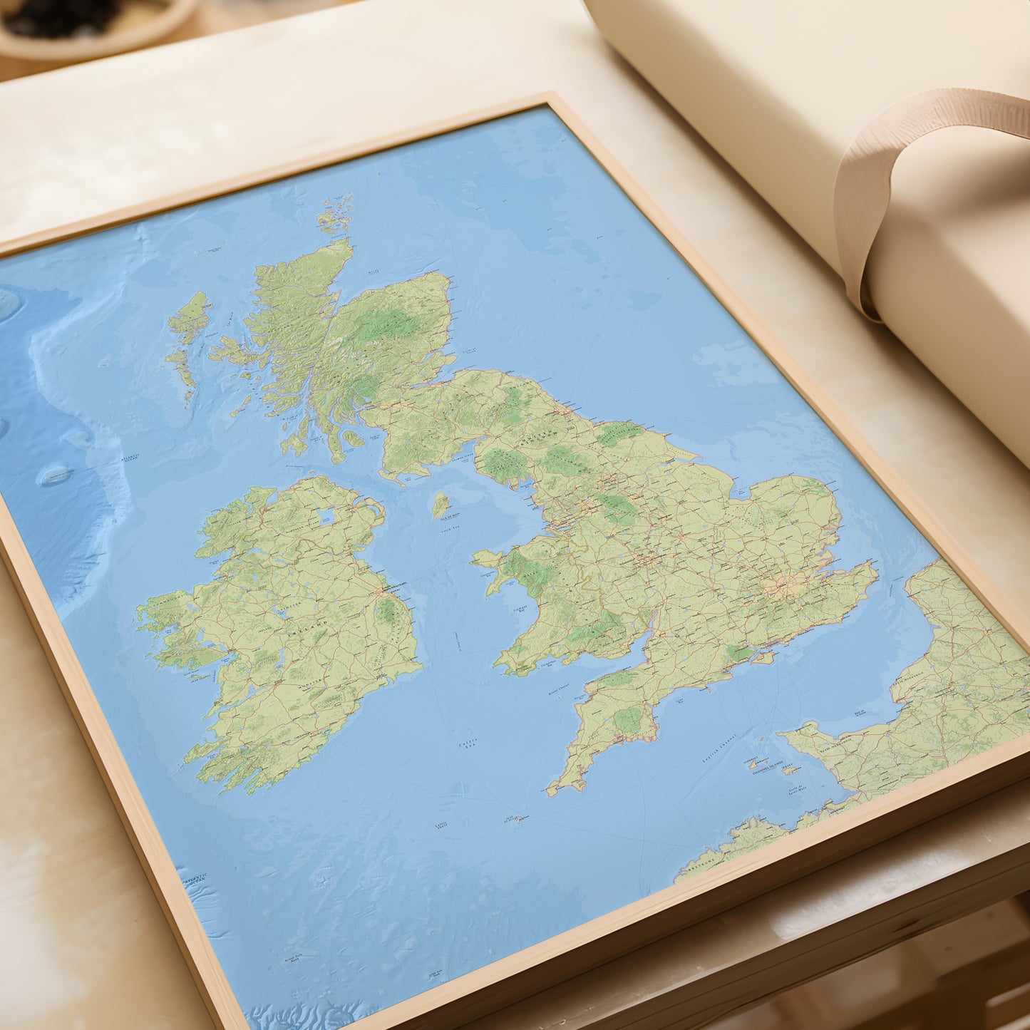 Britain map print | Bristish Isles canvas wall art