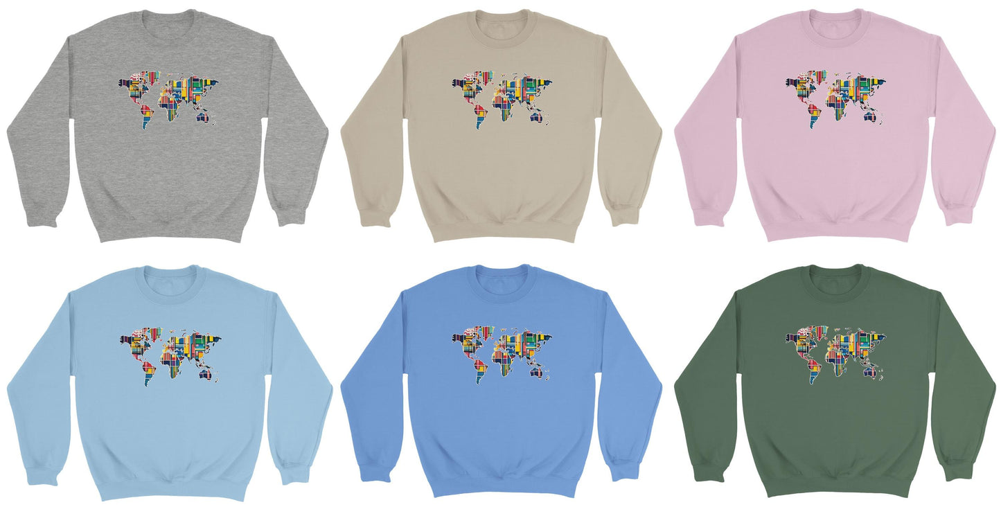 Unisex Retro World Map Sweatshirt