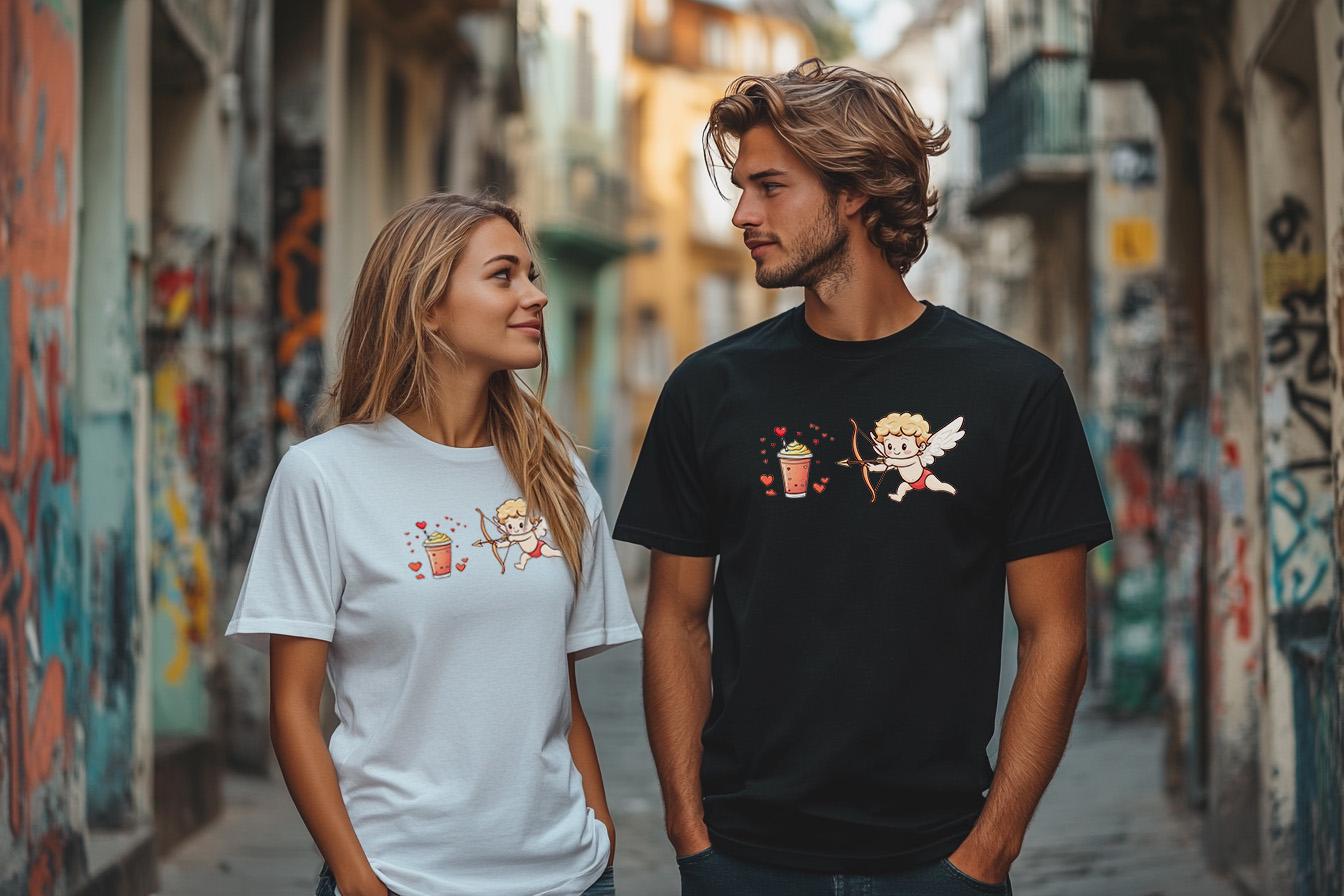 Cupid Chasing a Frappuccino Unisex T-Shirt