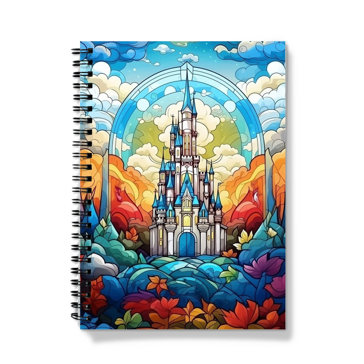 Stained glass Disney Castle notebook.