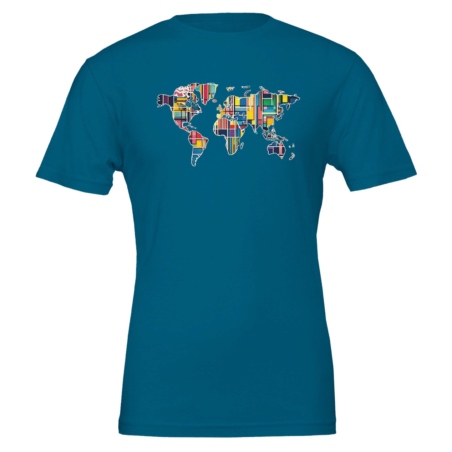 T-shirt unisexe rétro avec carte du monde