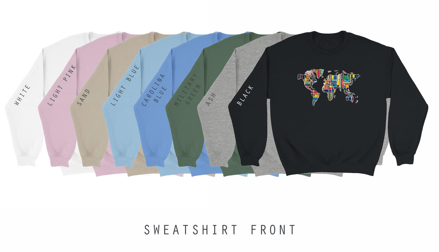 Unisex Retro World Map Sweatshirt