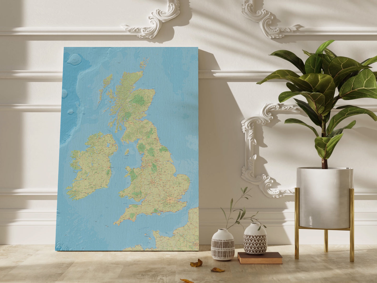 Britain map print | Bristish Isles canvas wall art