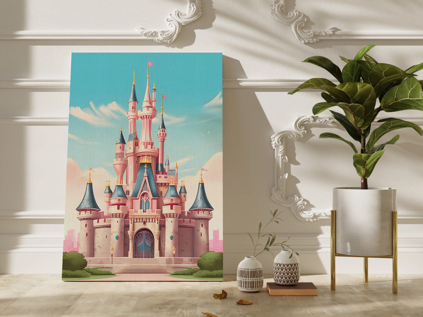 Disney castle canvas wall art.