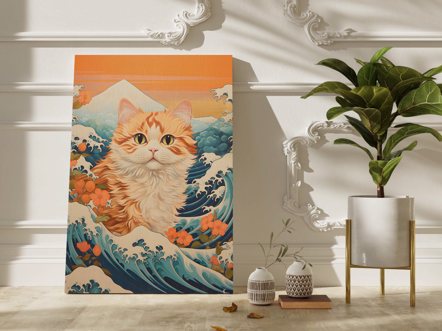 Hokusai Cat Wall Art print