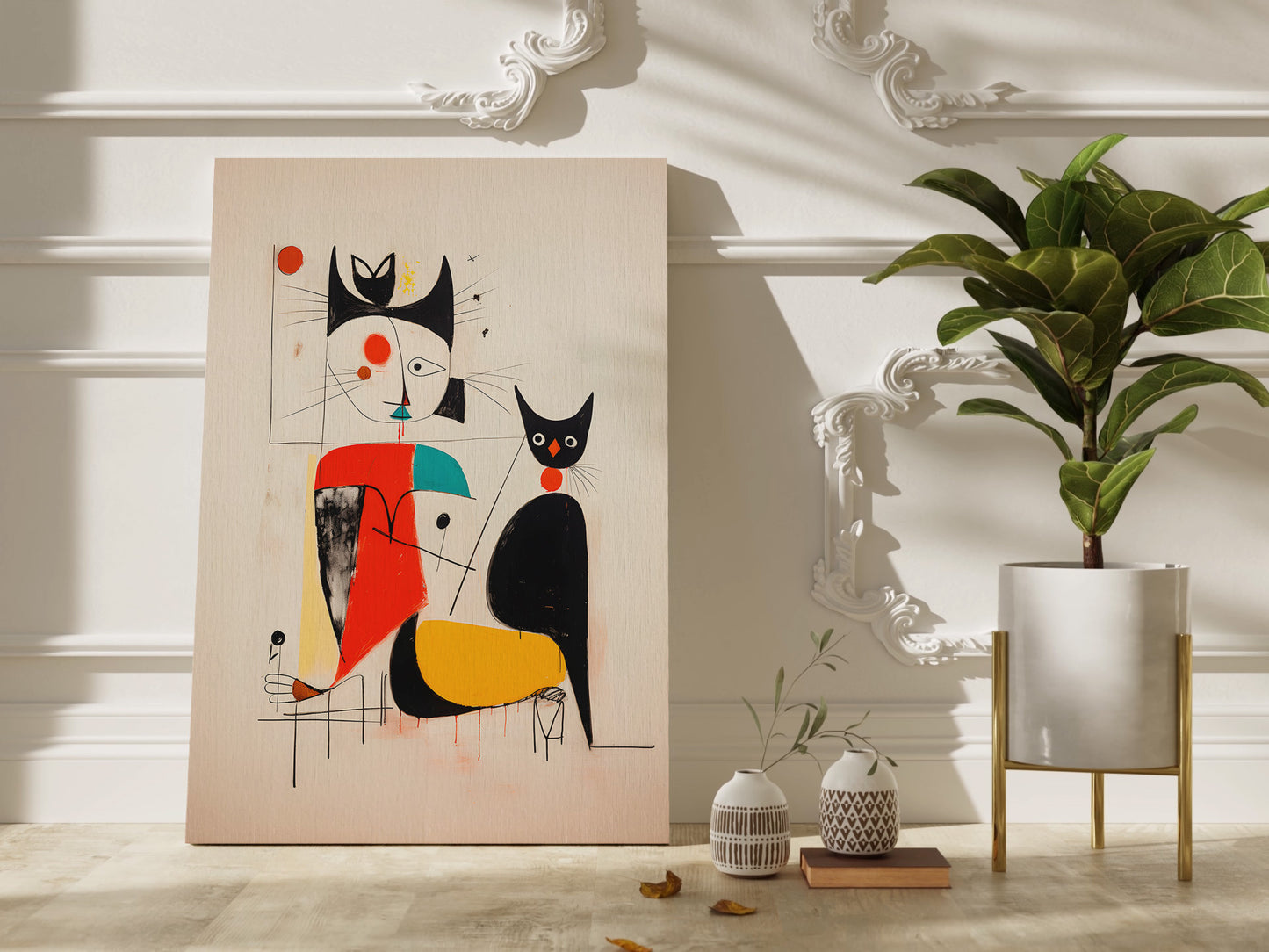 Miro Frau mit Katze Wandkunst