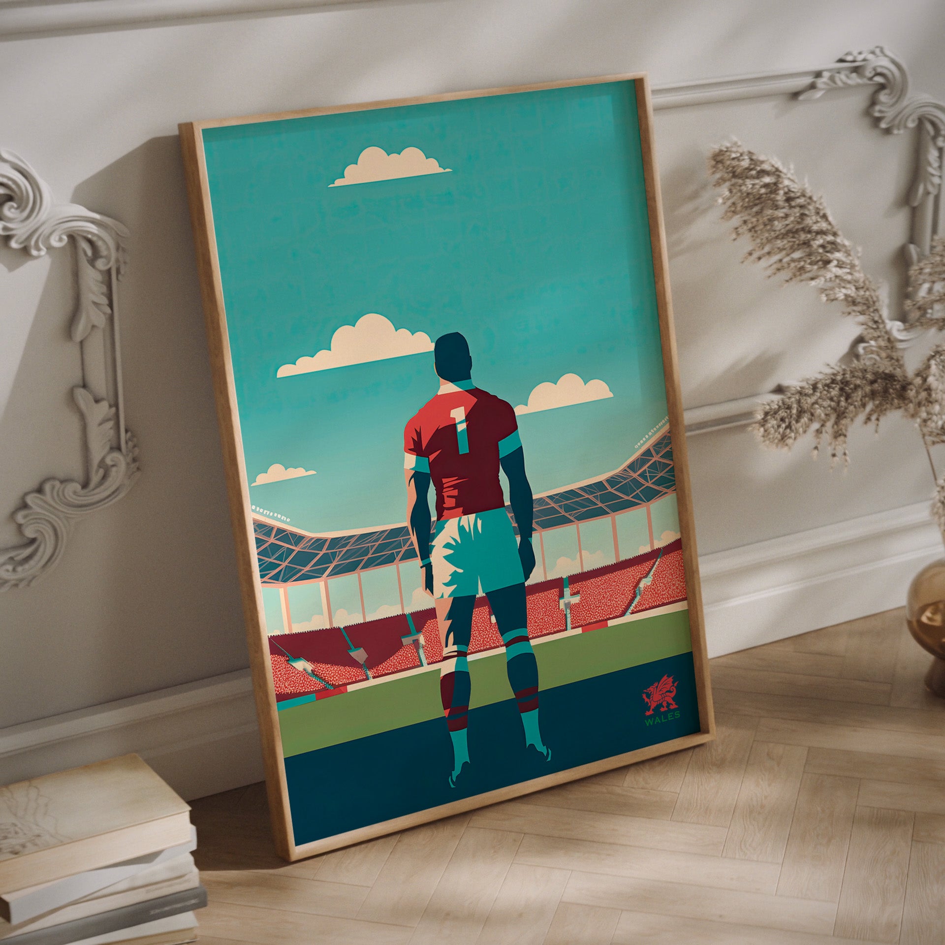 Welsh rugby wall art print.