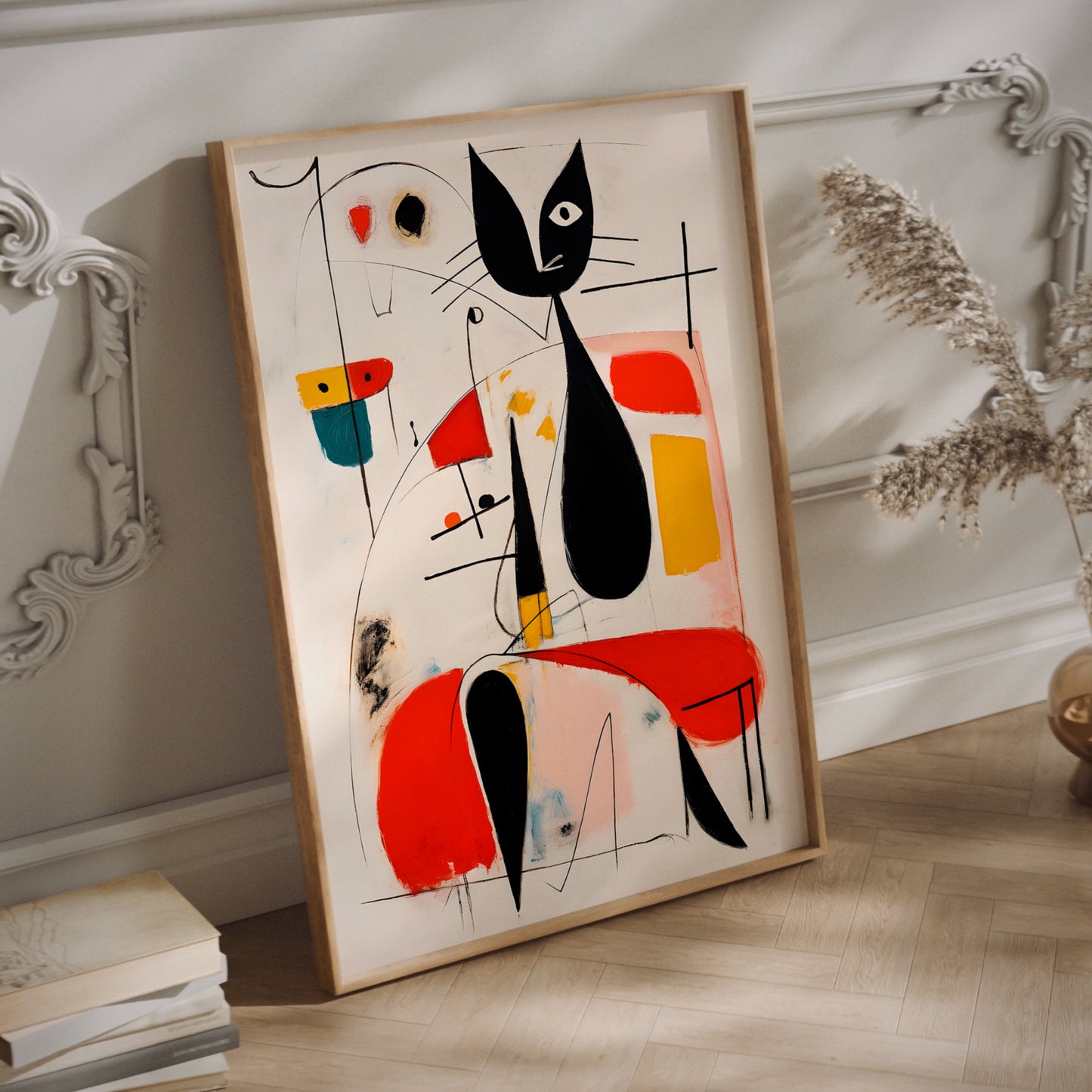 Miro woman with cat Wall Art