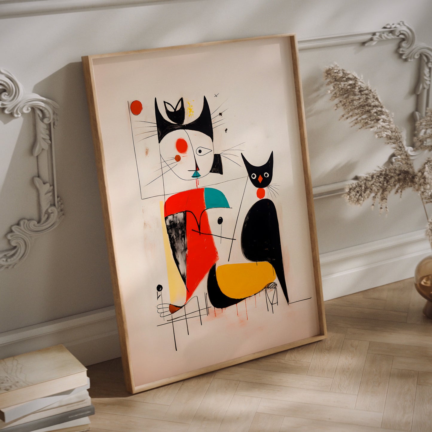 Miro Frau mit Katze Wandkunst