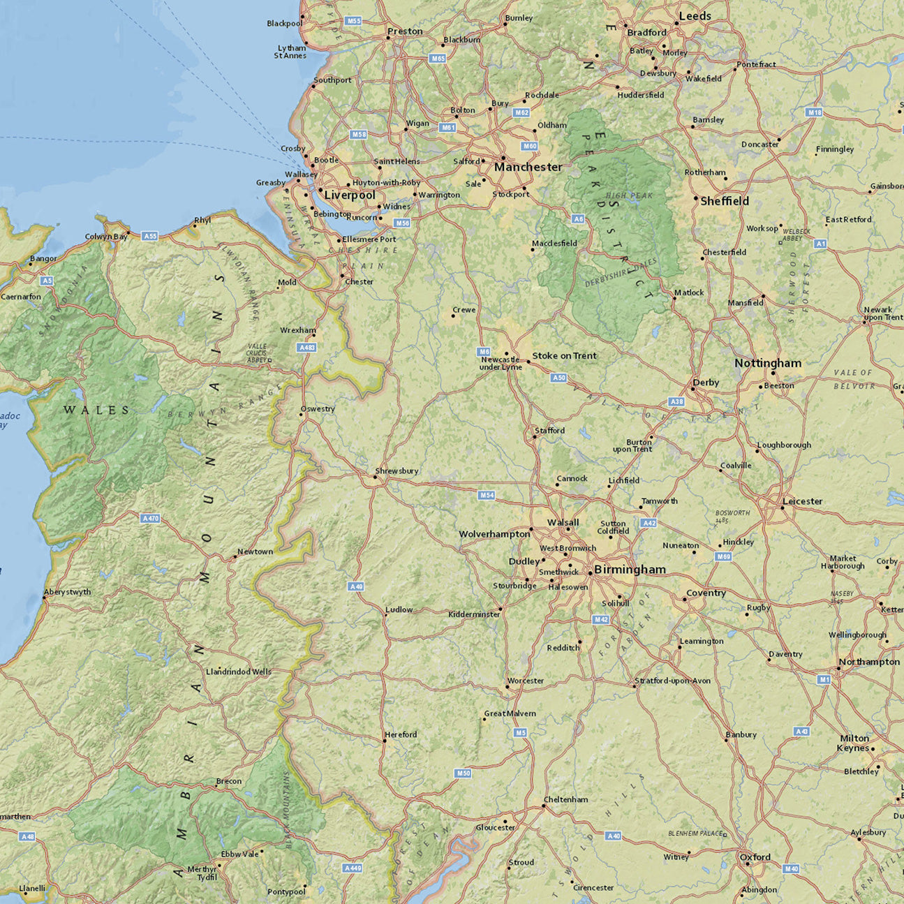 Britain map print | Bristish Isles canvas wall art