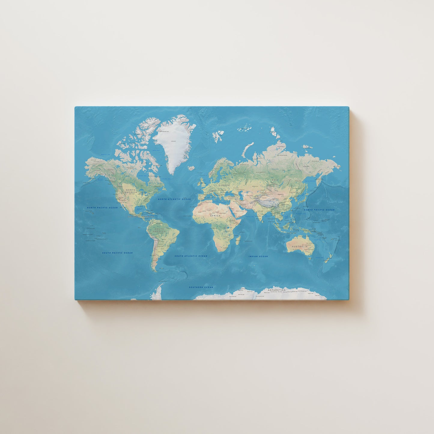 Physical World Map wall art