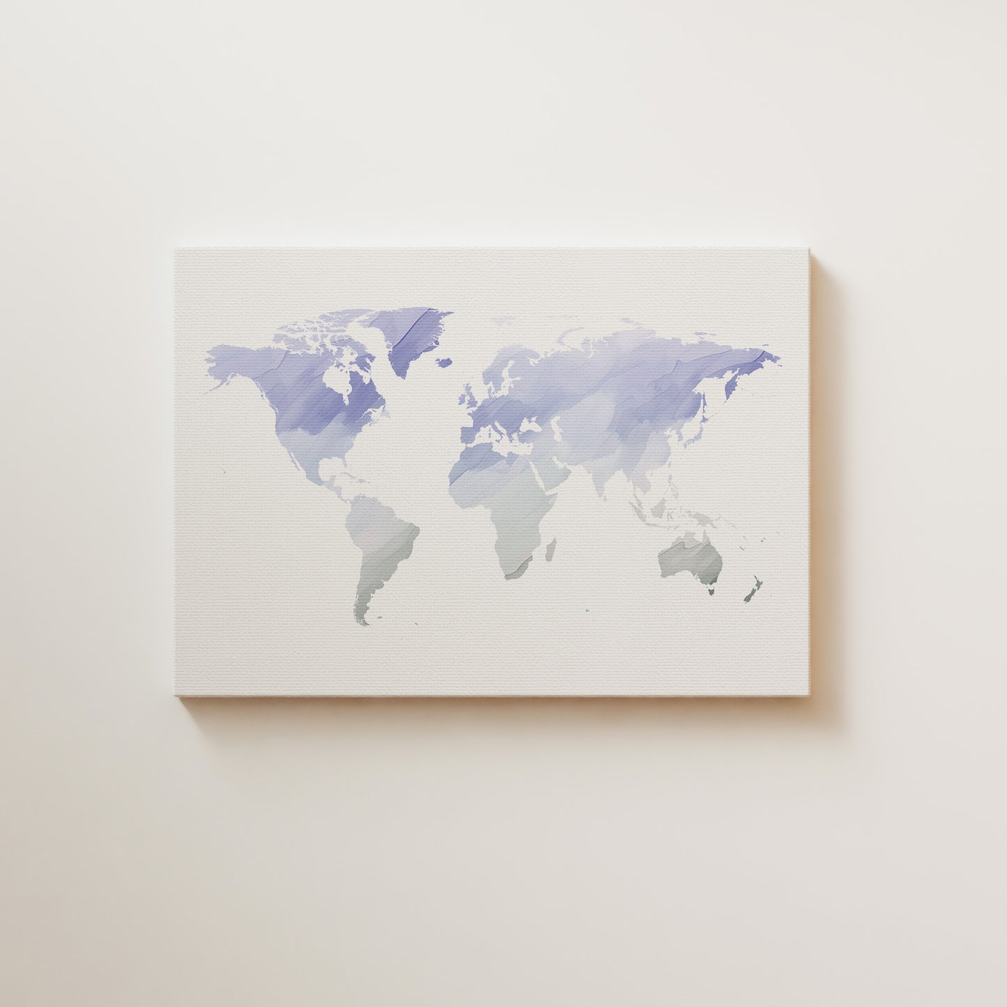 World Map in Purple Watercolor tones