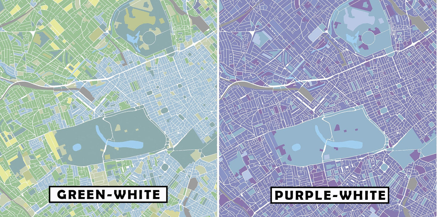 Detail of the London travel map poster.