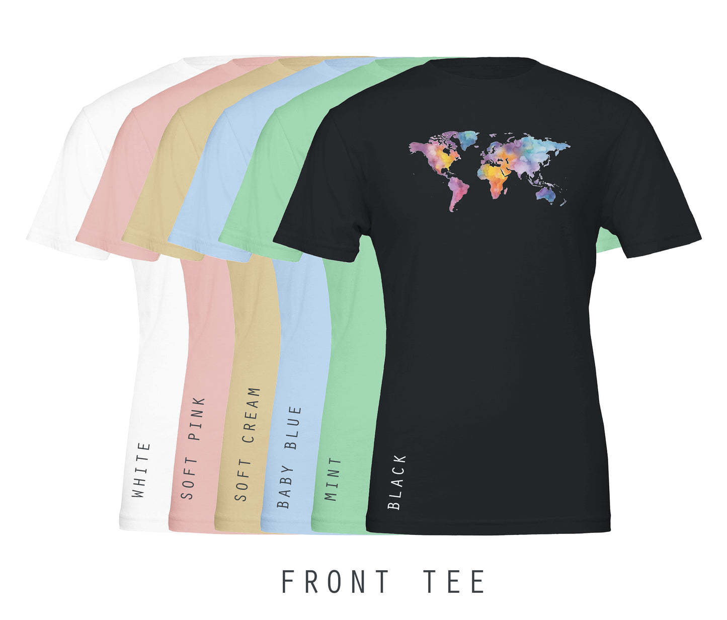 Watercolor World Map Unisex T-Shirt | Eco-Friendly apparel
