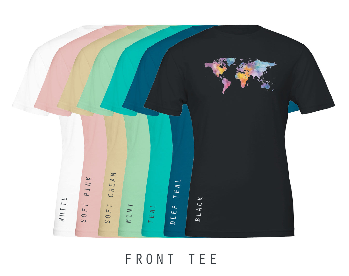 Watercolor World Map Unisex T-Shirt | Eco-Friendly apparel