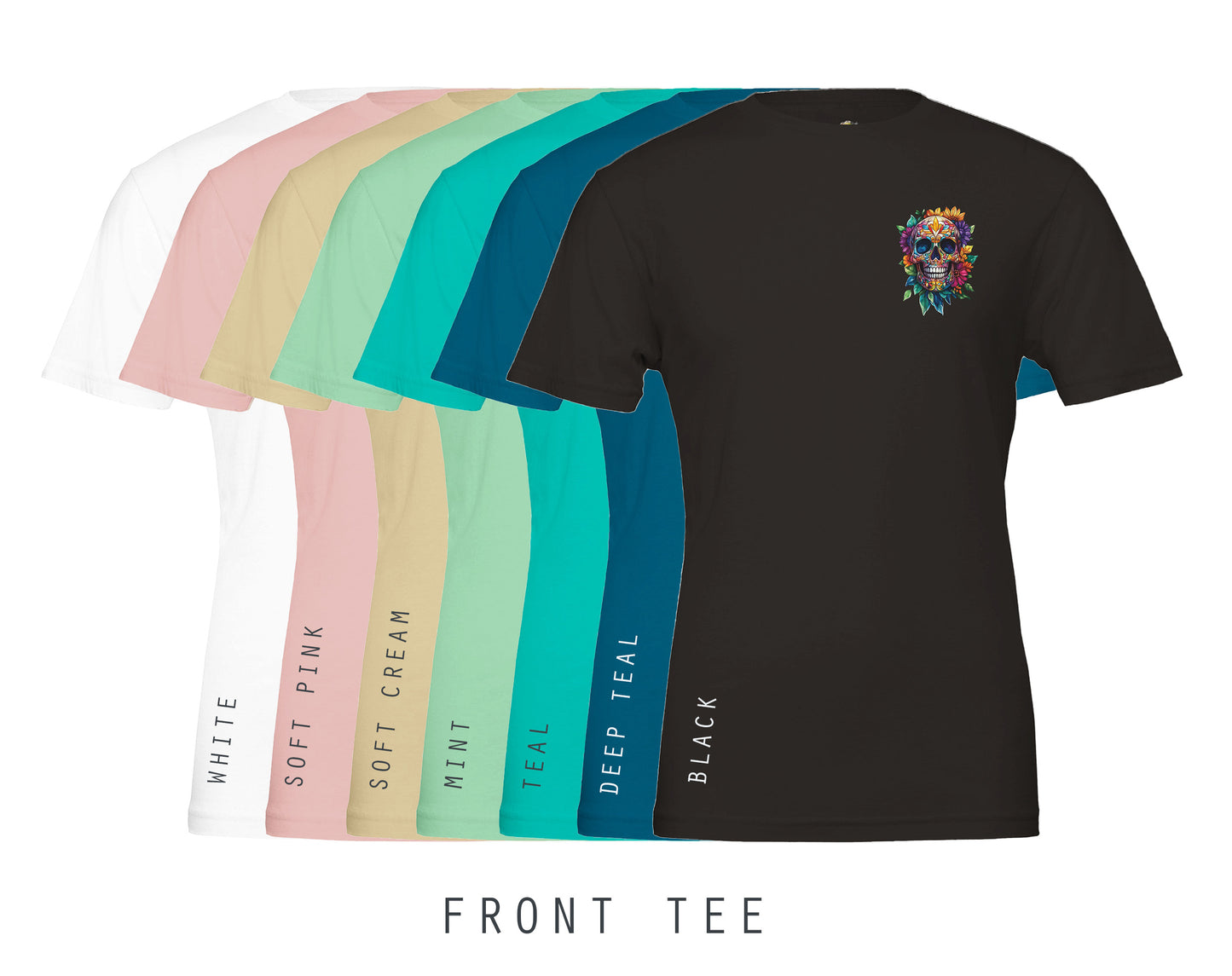 Unisex Floral Skull T-Shirt