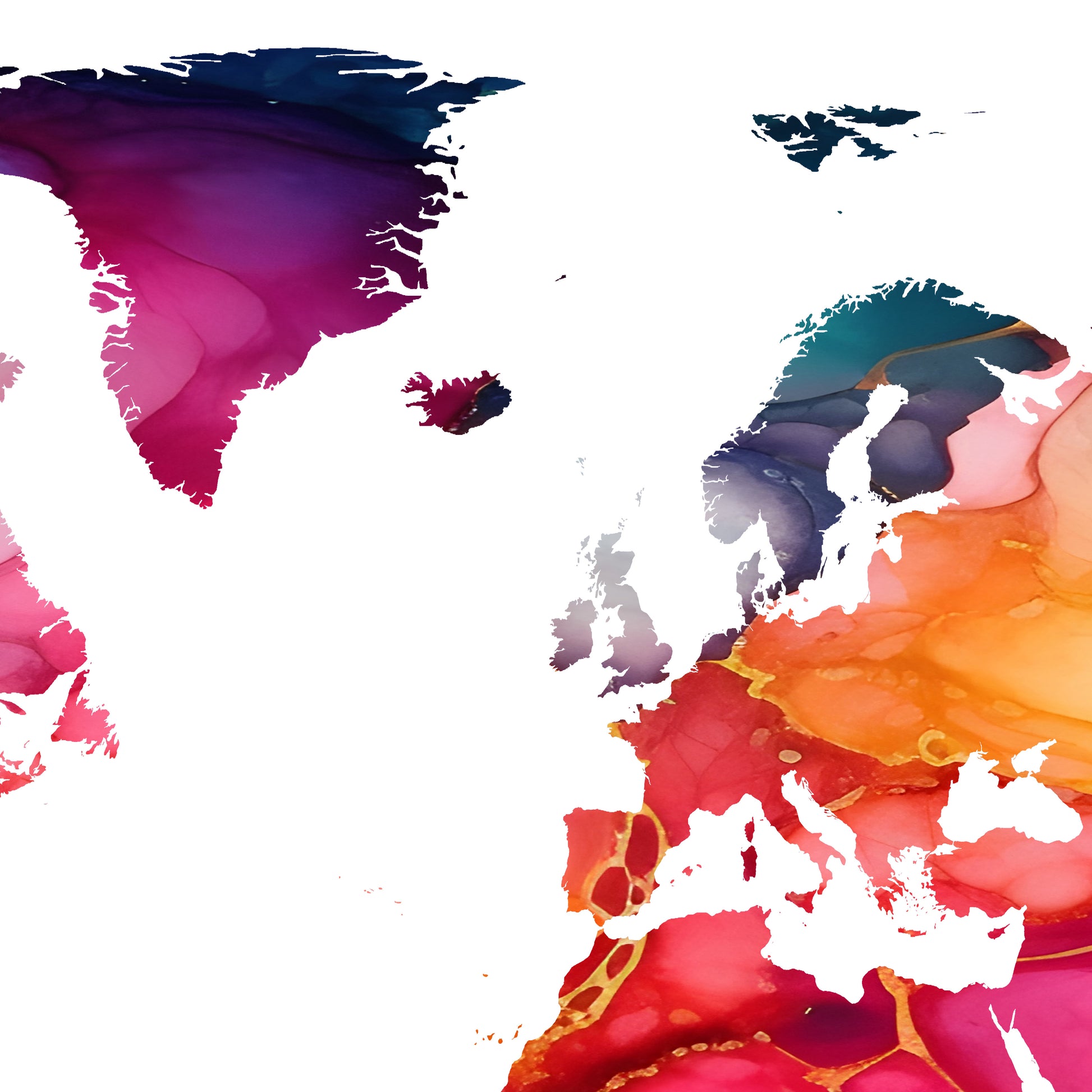 Colorful abstract world map on a white background