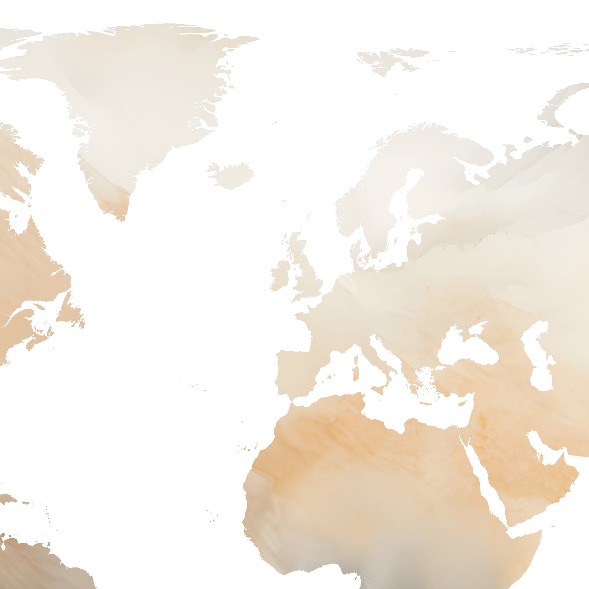 World map with watercolor texture on a light background