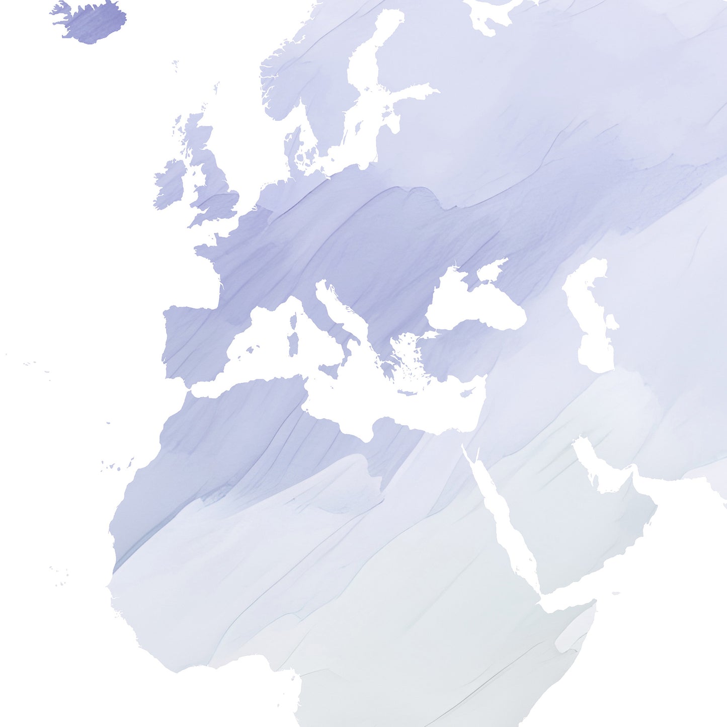 World Map in Purple Watercolor tones