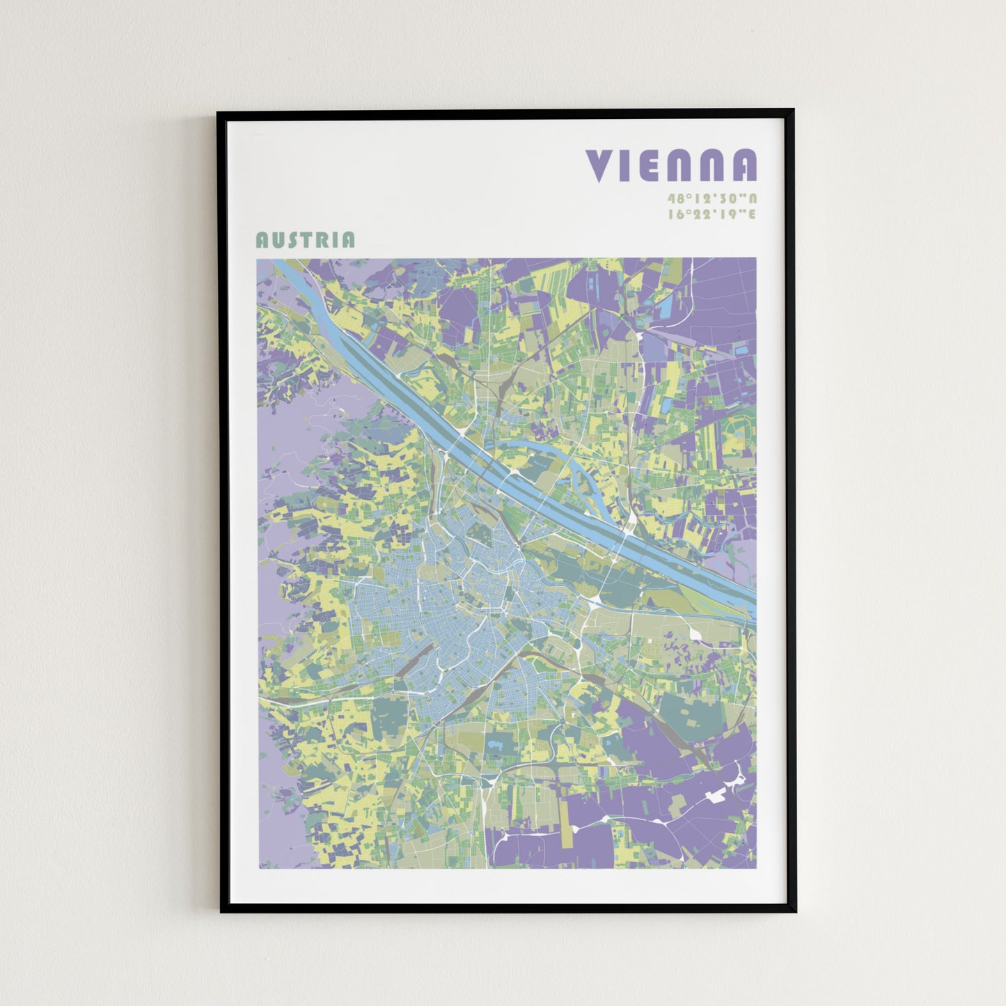 Vienna travel map poster.