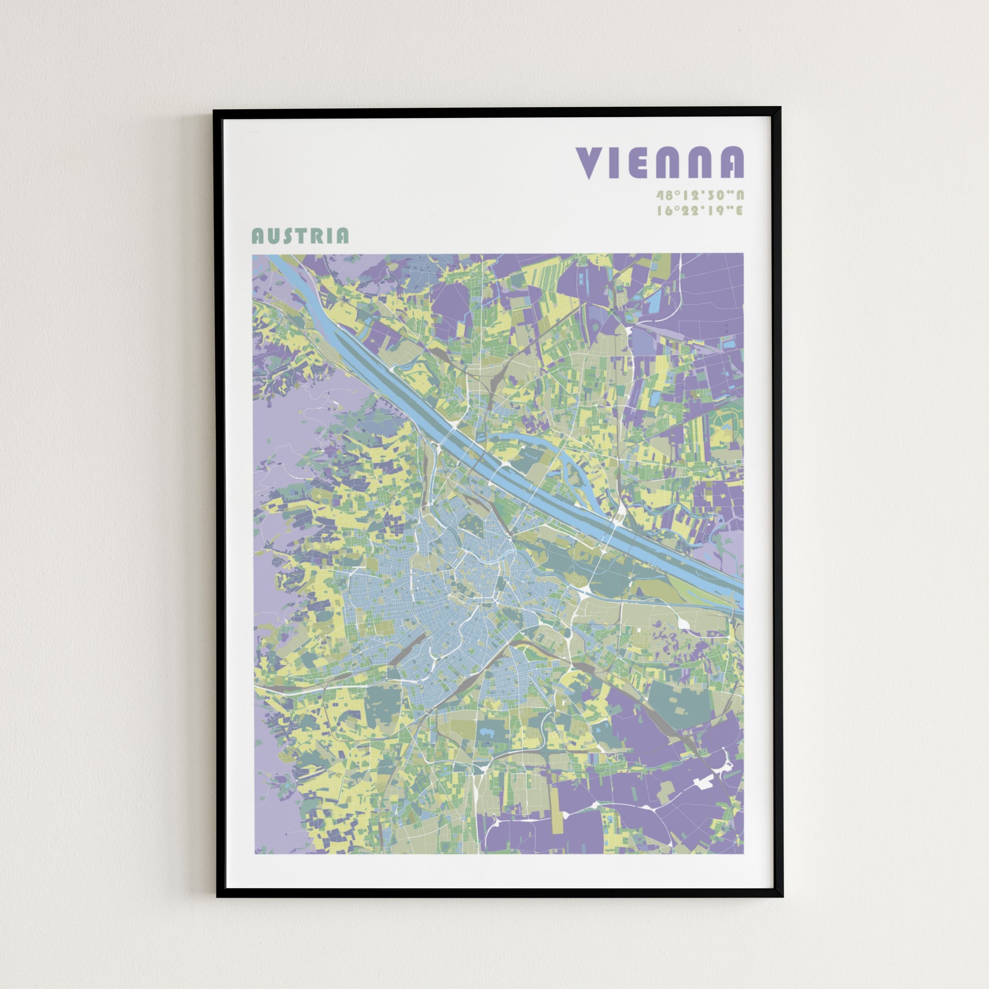 Vienna travel map poster.