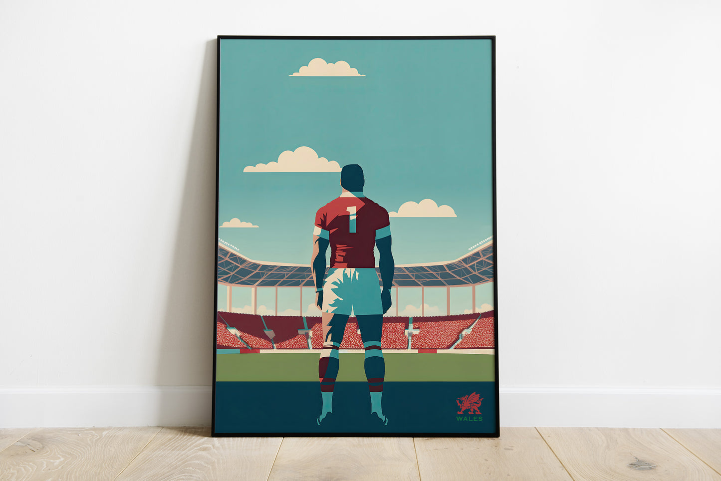 Welsh rugby wall art print.