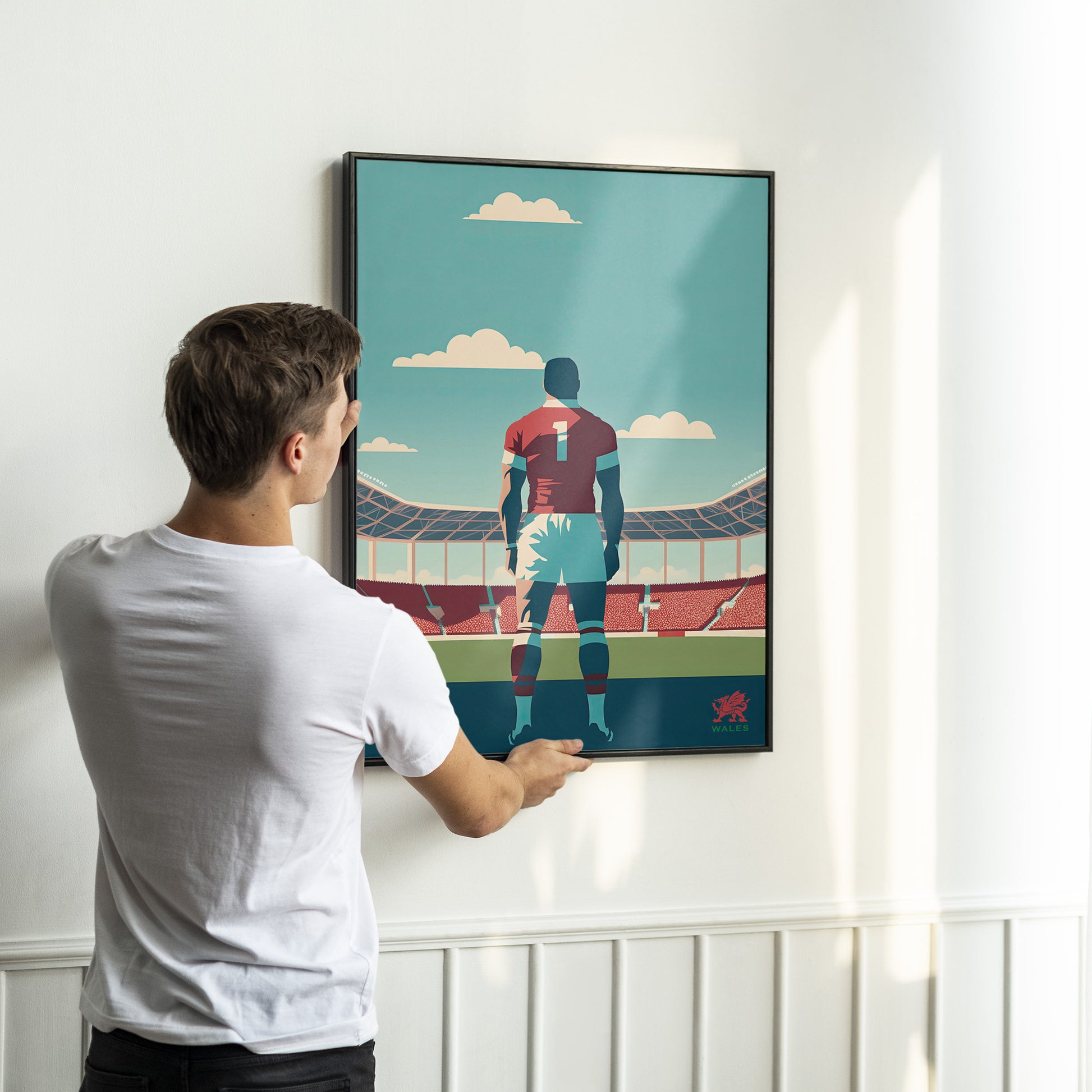 Welsh rugby wall art print.