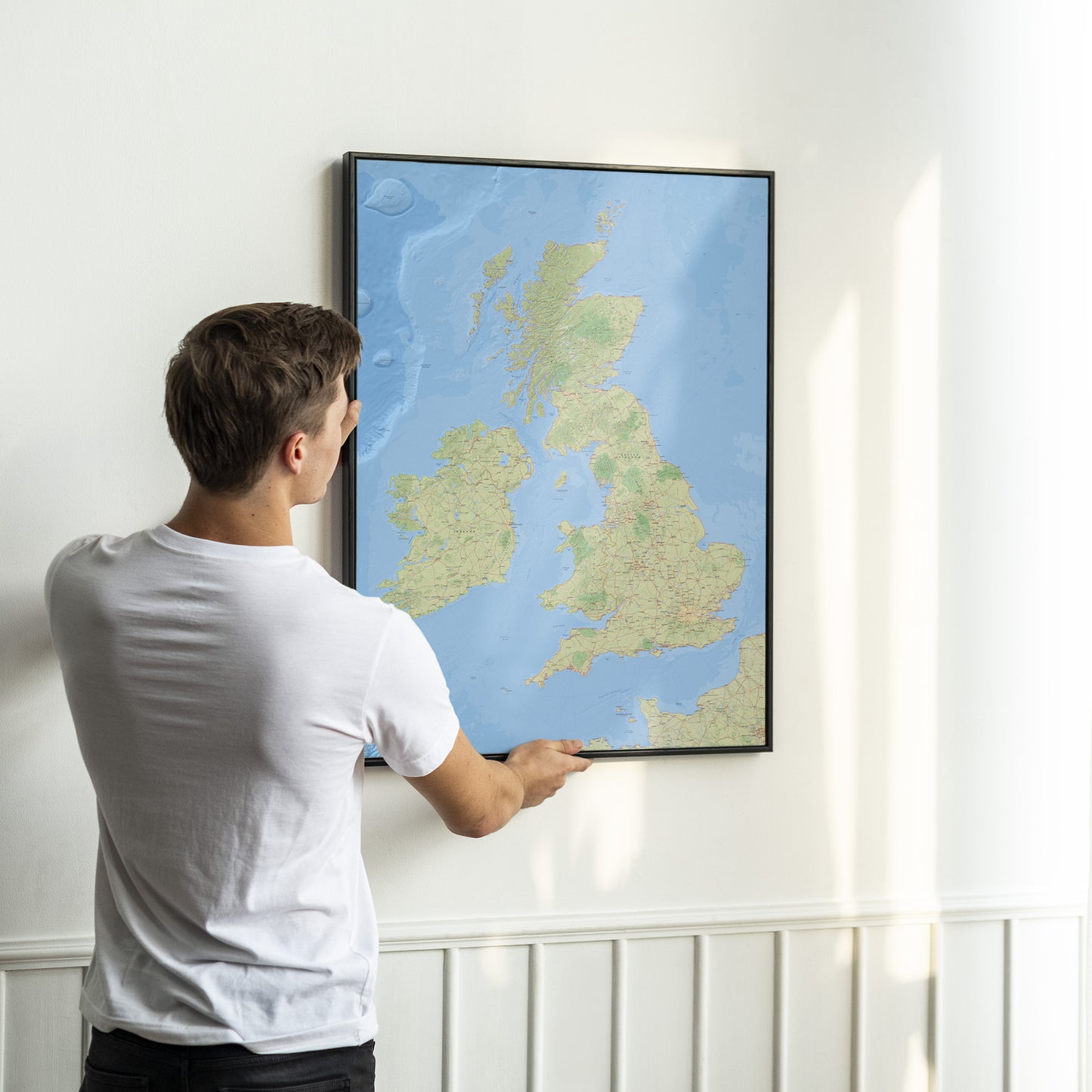 Britain map print | Bristish Isles canvas wall art