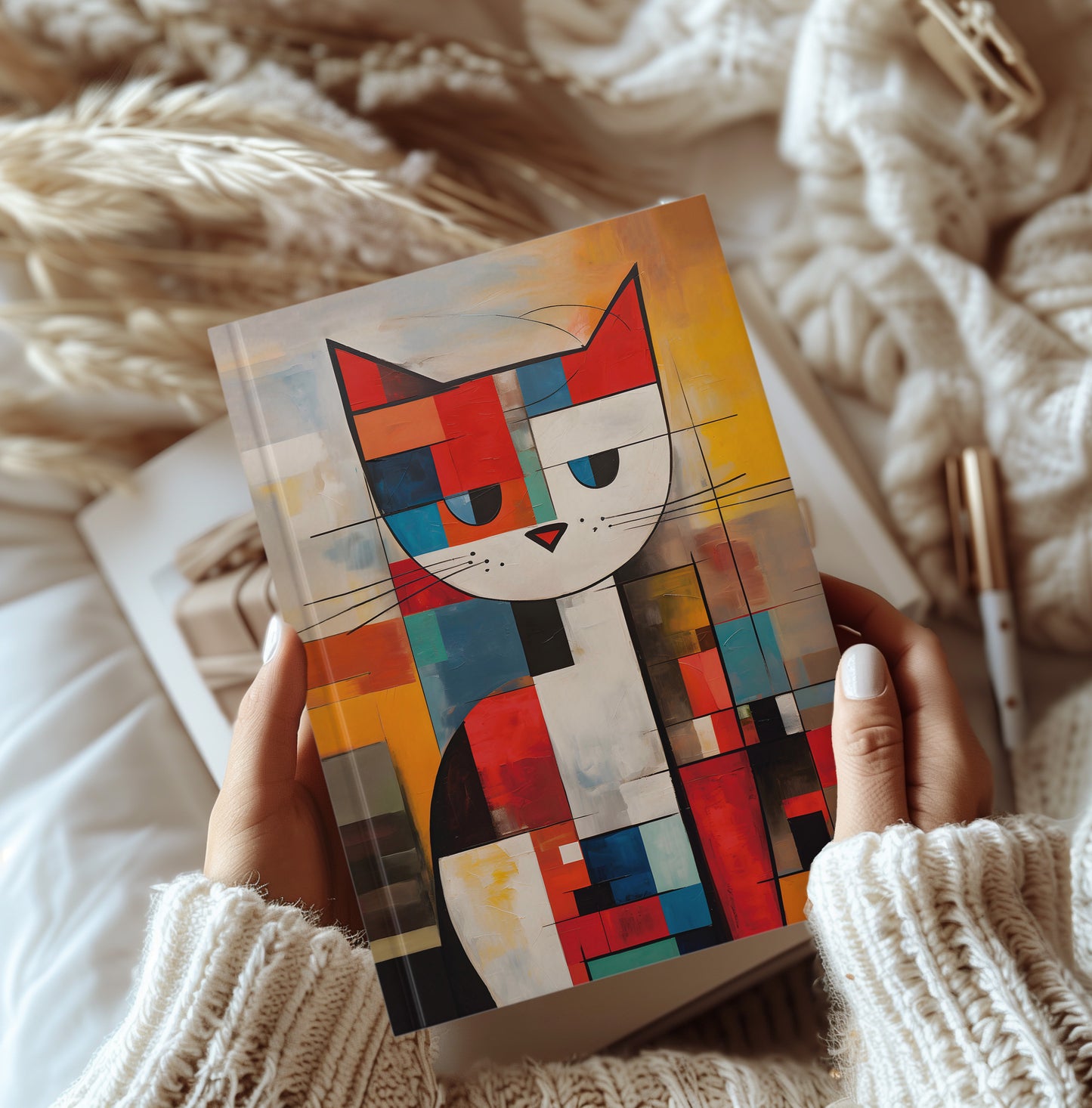 Mondrian cat Hardback Journal