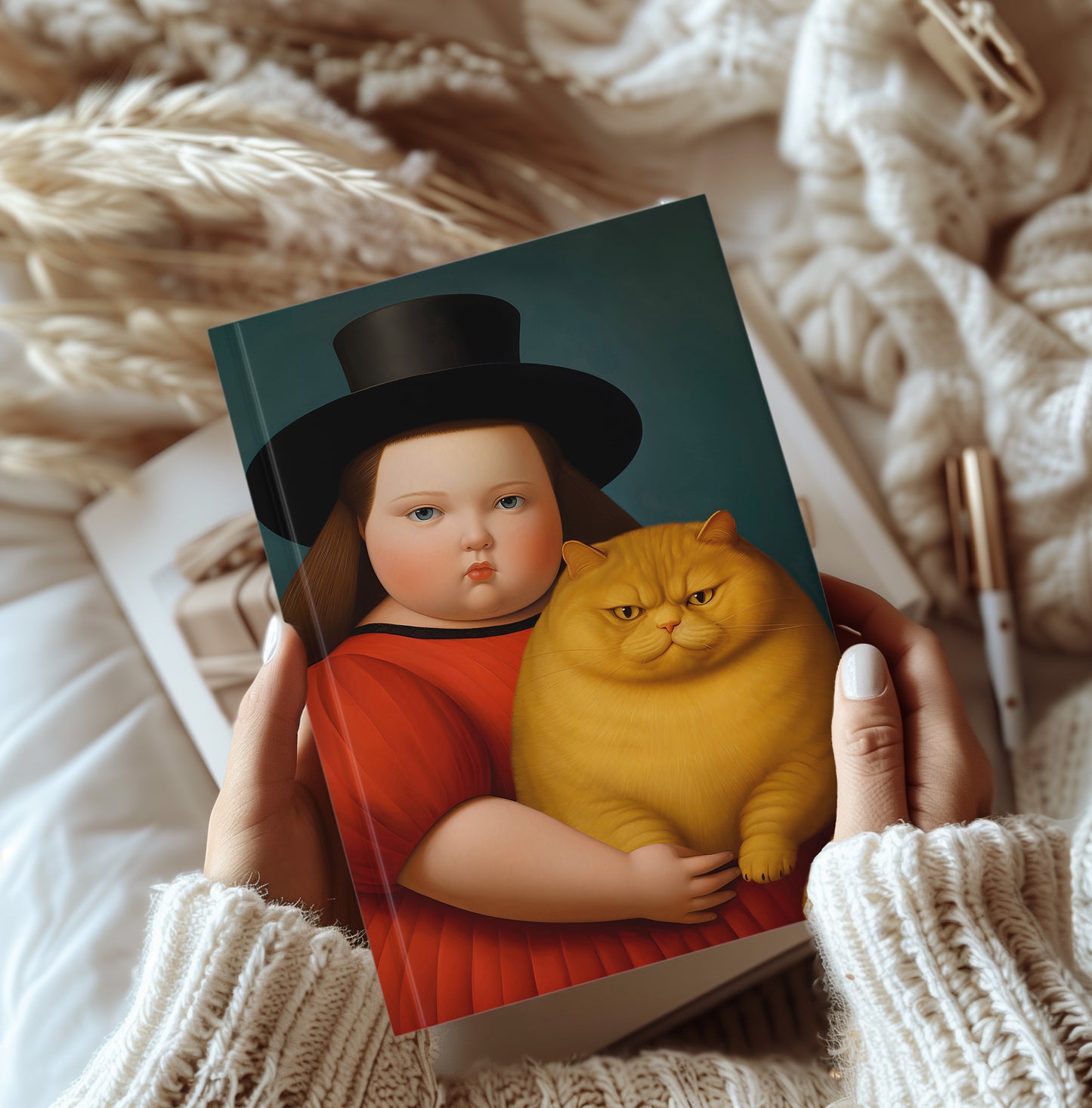 Botero Girl with Hardback Journal