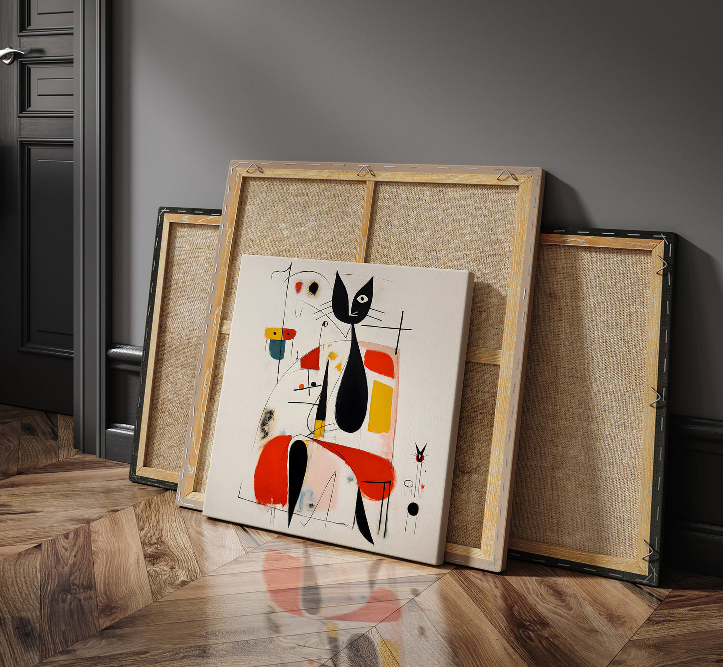 Miro woman with cat Wall Art