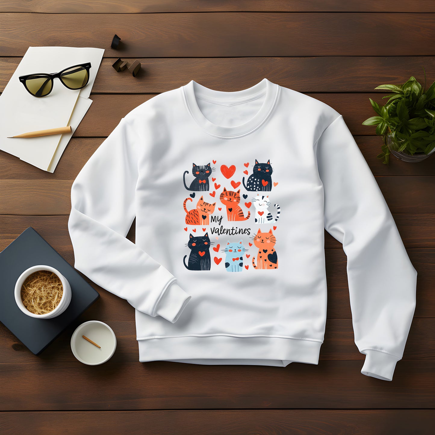 Cats Are My Valentine Unisex Sweatshirt