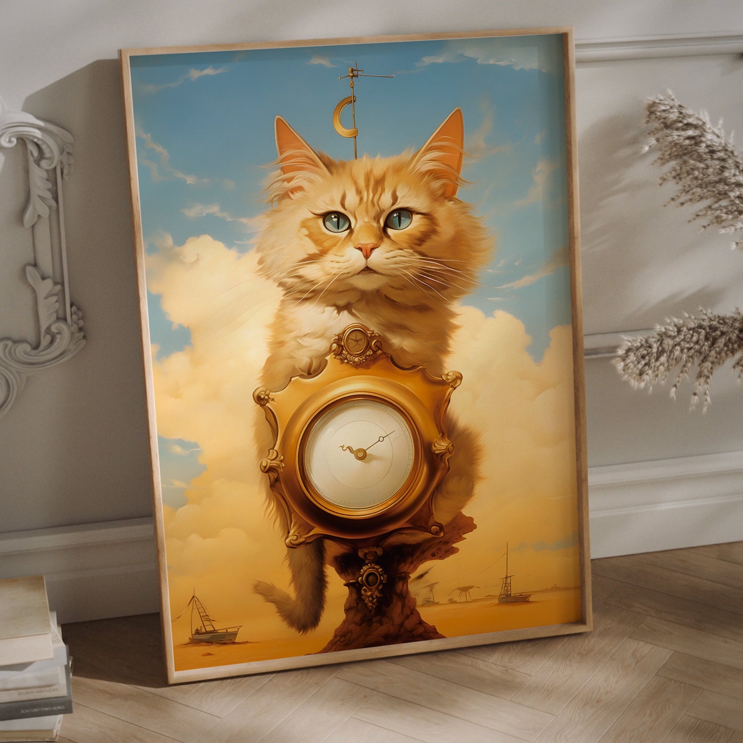 Salvador Dalí cat wall art print.