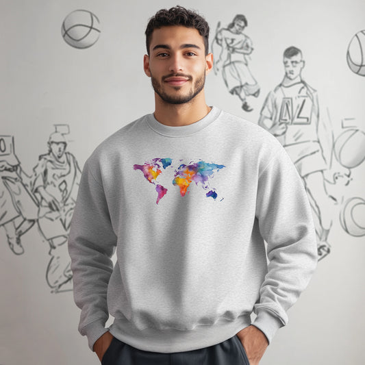 Watercolour World Map Sweatshirt