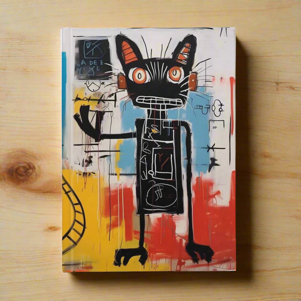 Basquiat cat journal in travel size.