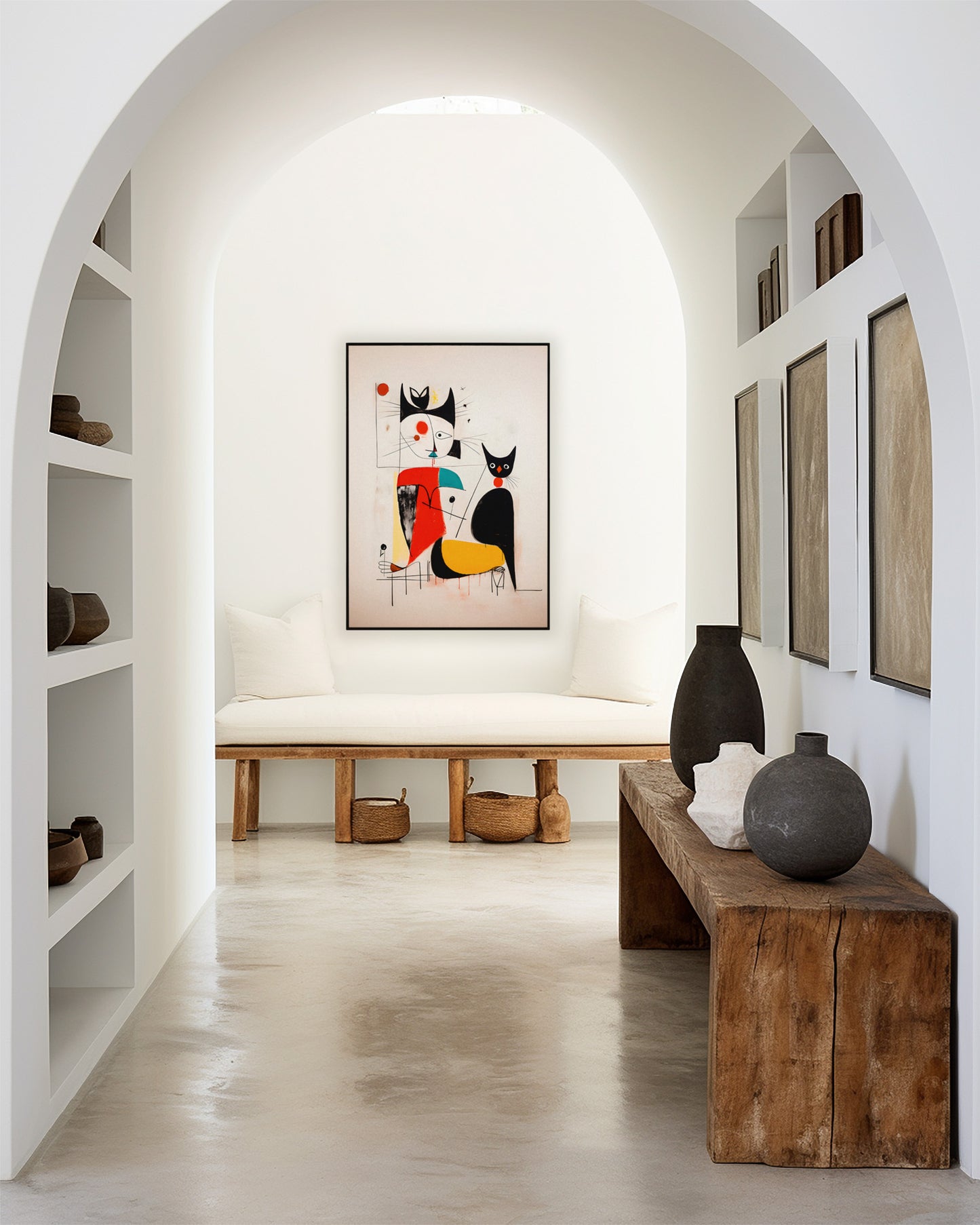 Miro Frau mit Katze Wandkunst