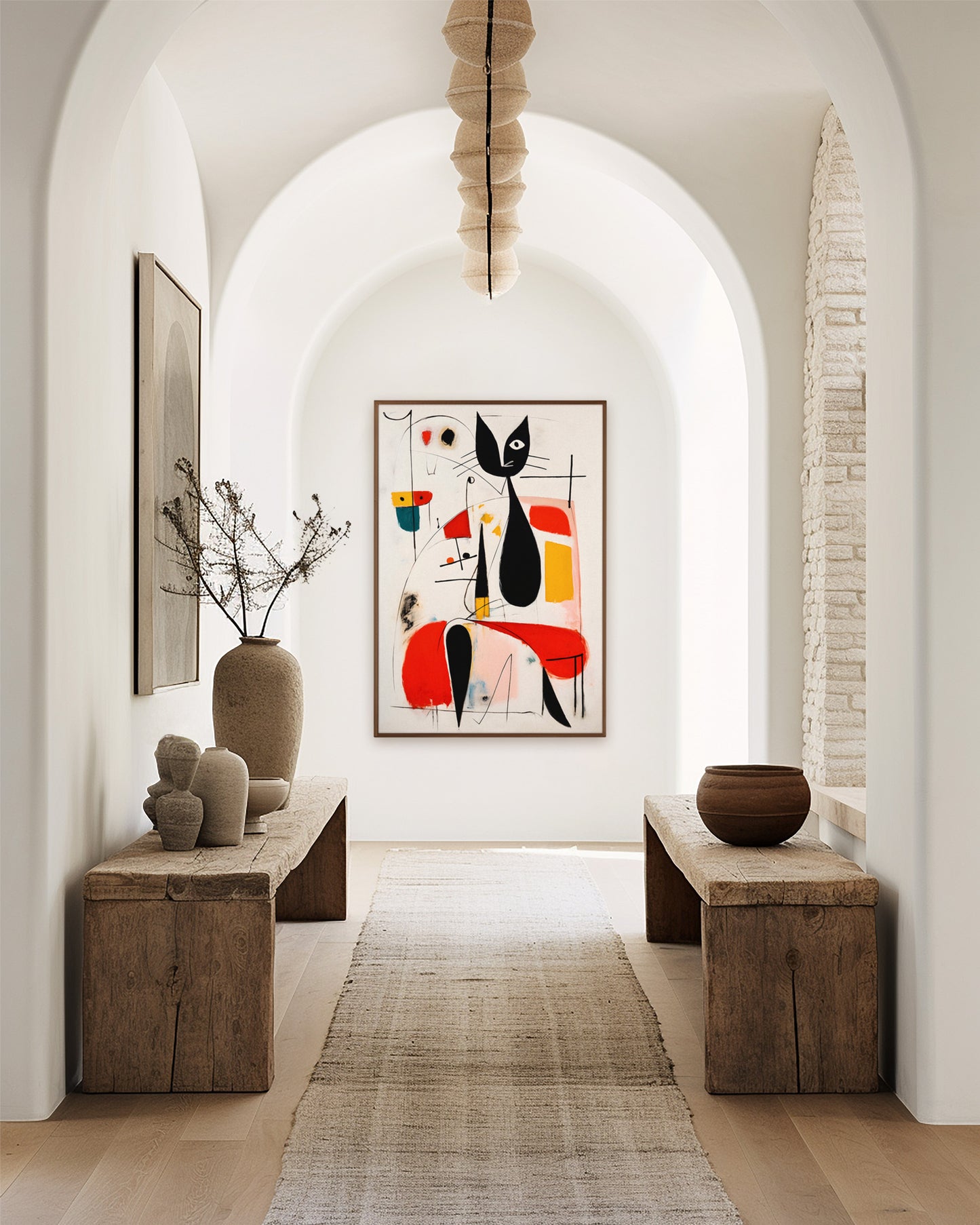 Miro woman with cat Wall Art