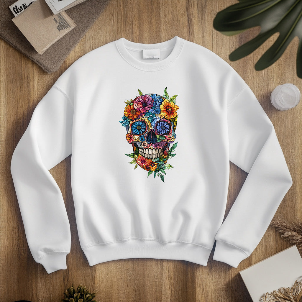 Floral skull unisex sweatshit.