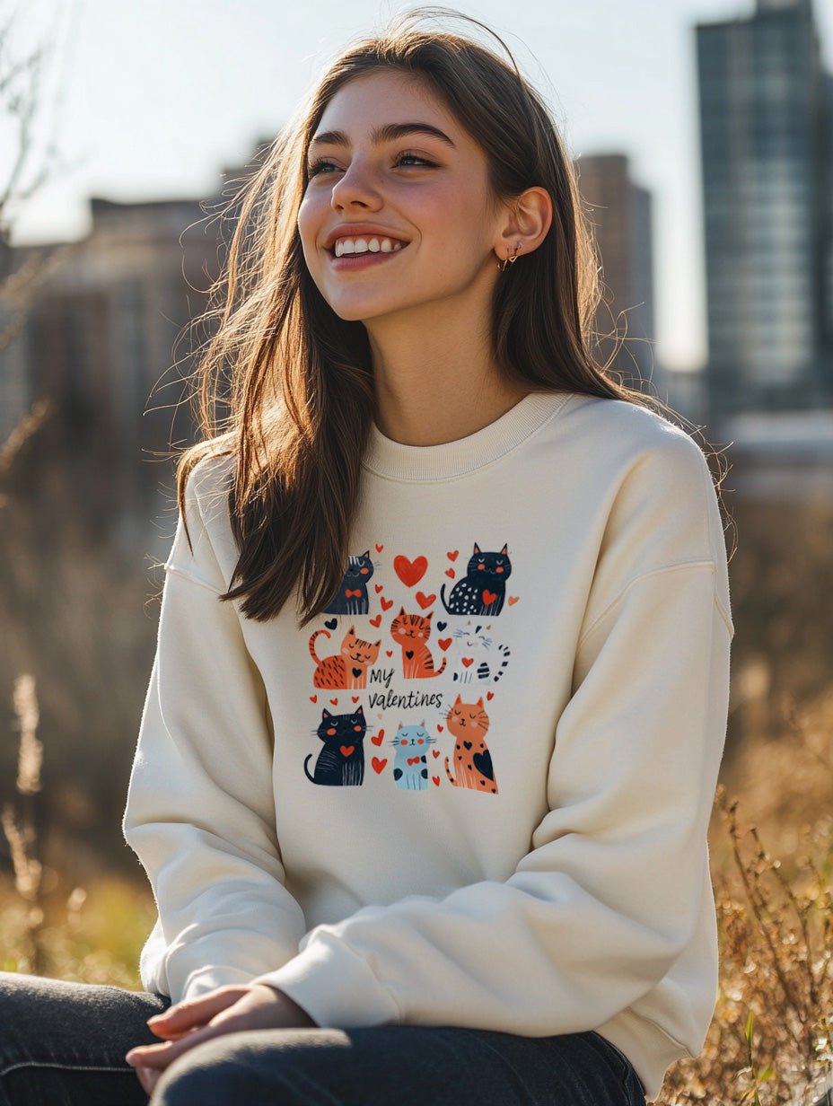 Cats Are My Valentine Unisex Sweatshirt
