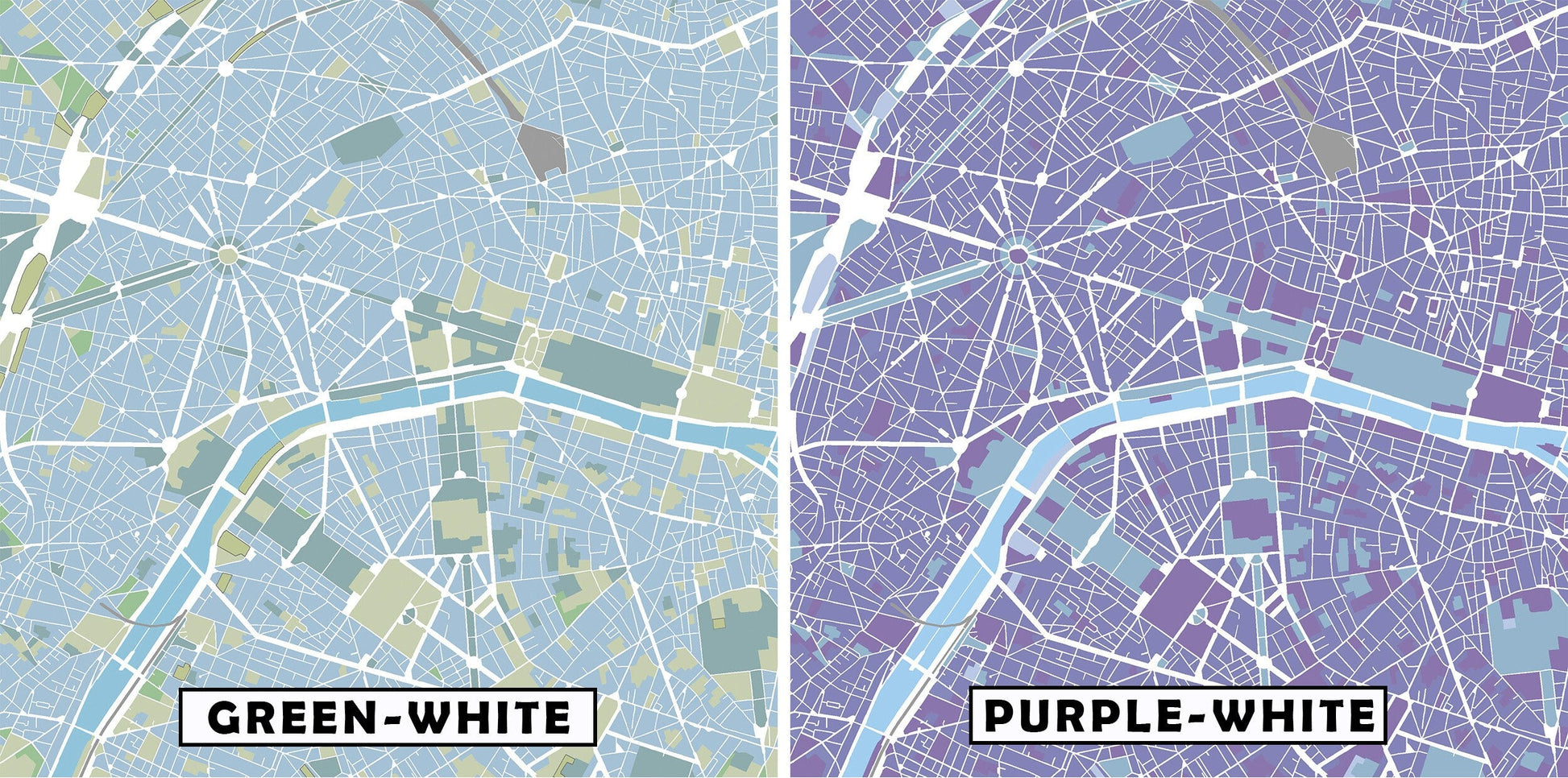 Paris city map print | France travel poster | Paris wall art