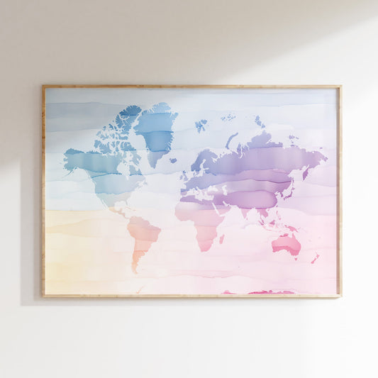 Watercolor World Map.