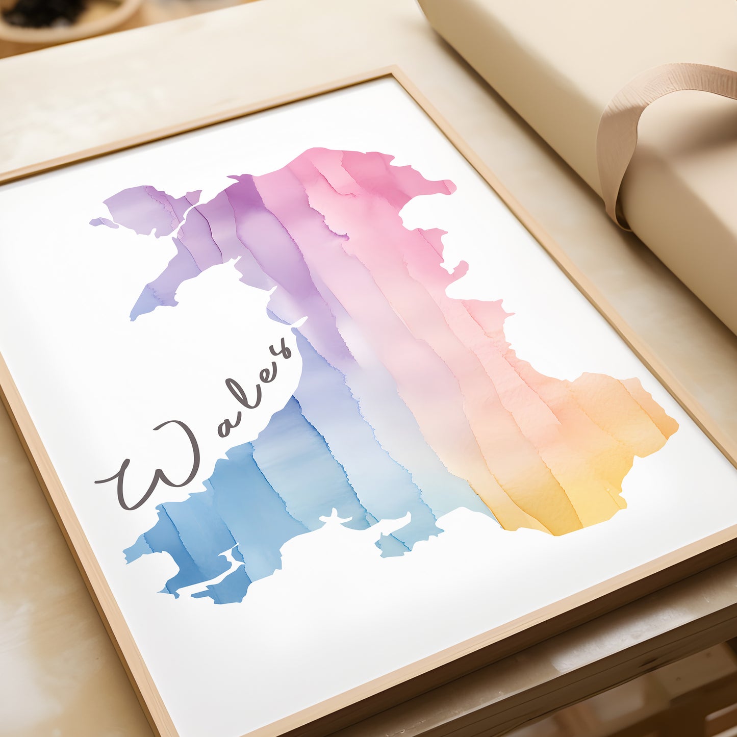 Watercolour Wales Print | Different sizes and canvas - The Hue Map