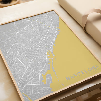 Barcelona map print | Different sizes and canvas - The Hue Map