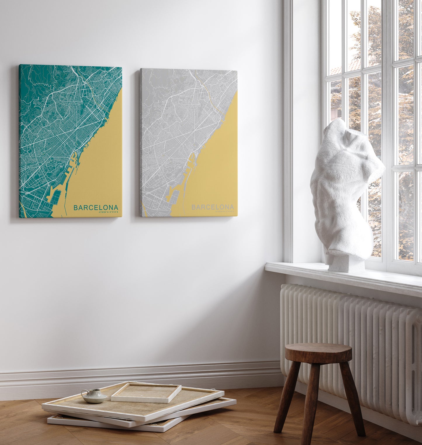 Barcelona map print | Different sizes and canvas - The Hue Map