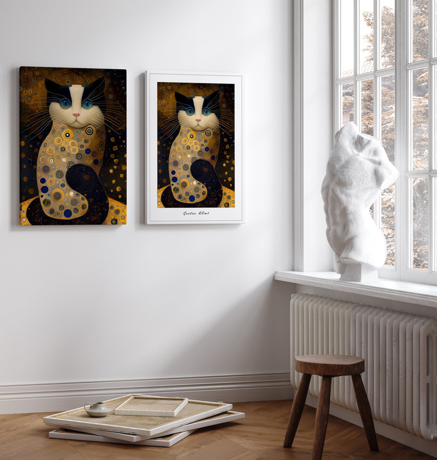 Gustav Klimt Cat print | Different sizes - The Hue Map