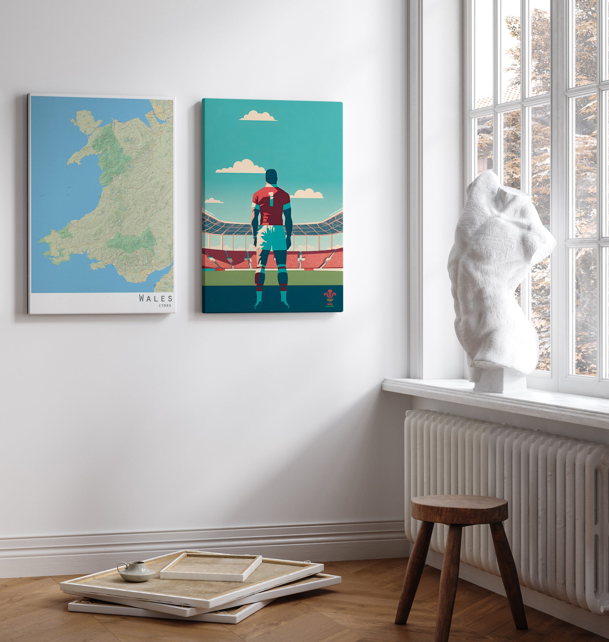 Wales map print | Cymru poster | Wales canvas wall art - The Hue Map